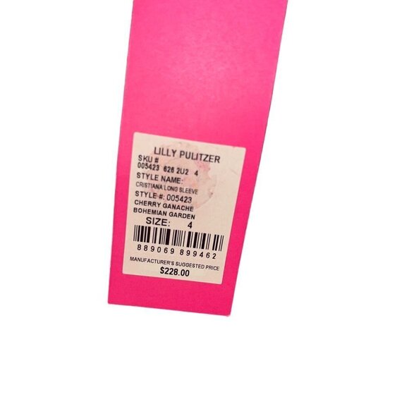 Lilly Pulitzer Womens Dress Size 4 Multicolor Stretch Cherry Ganache New - Picture 3 of 10